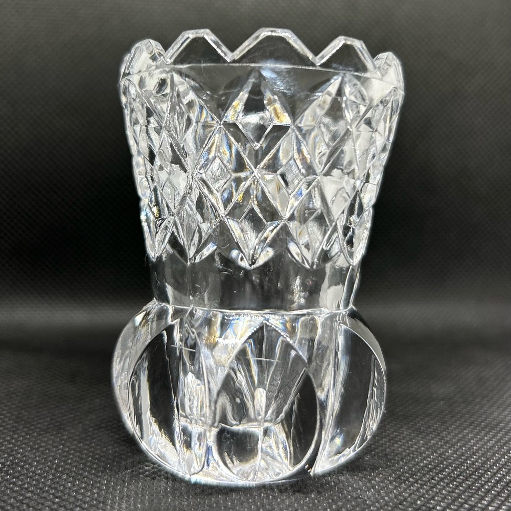 1930 VINTAGE CLEAR PRESSED GLASS TOOTHPICK HOLDER DEPRESSION WARE TABLE DECOR